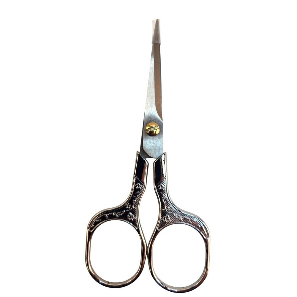 Ornate Embroidery Scissors Silver Handle Vintage Sewing Shears Craft Tool